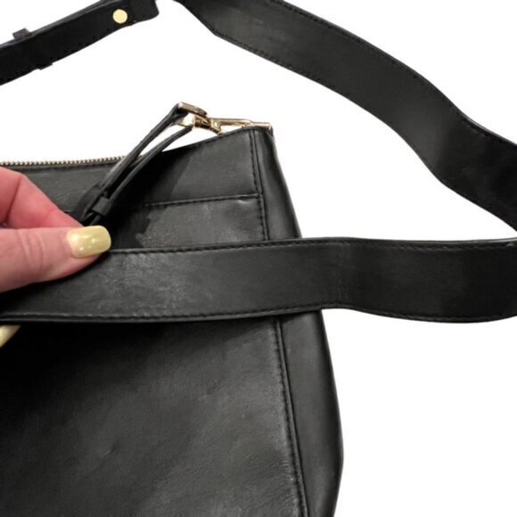 🎉SALE🎉 MICHAEL KORS Gloria Soft‎ Leather Black Crossbody Wide Strap Designer - Picture 9 of 11